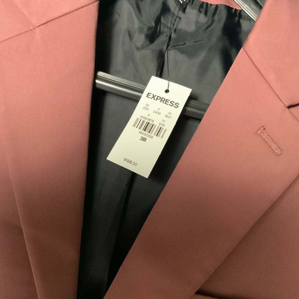 EXPRESS Men’s Suit Blazer and Pant Set - Dusty Cognac - 38R - 32x34   BRAND NEW!